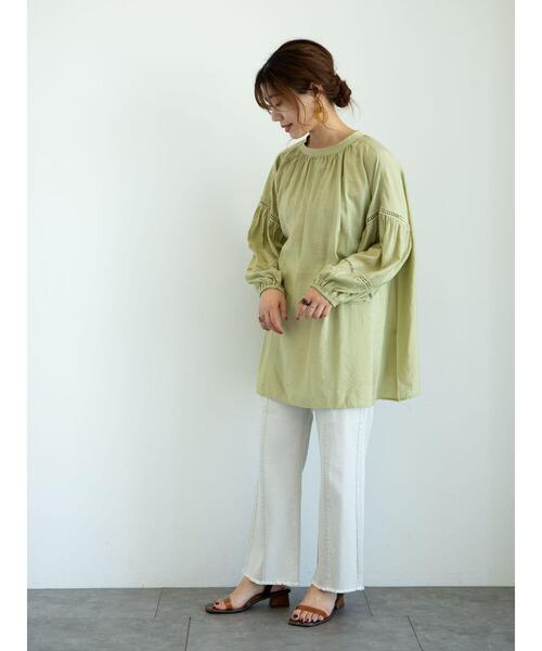 Sugar spoon（シュガースプーン）の「・SUGAR SPOON 2wayギャザーチュニック＊（シャツ/ブラウス・レディース・ピンクベージュ/オフホワイト/ブラック/グリーン系その他3・FREE）」の18枚目の写真