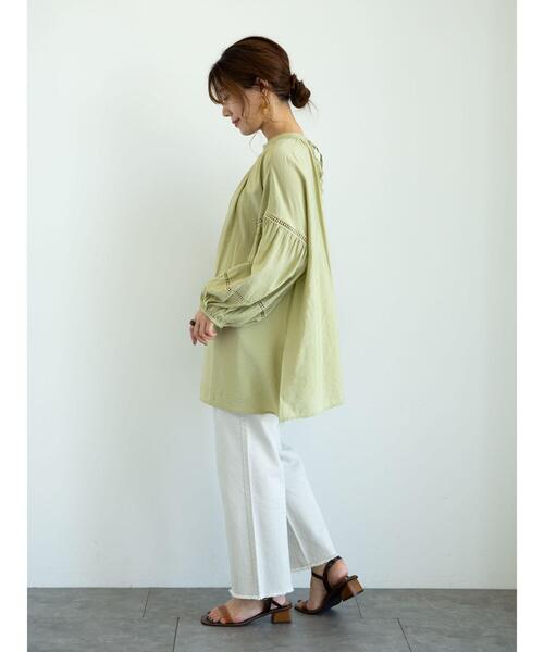 Sugar spoon（シュガースプーン）の「・SUGAR SPOON 2wayギャザーチュニック＊（シャツ/ブラウス・レディース・ピンクベージュ/オフホワイト/ブラック/グリーン系その他3・FREE）」の17枚目の写真