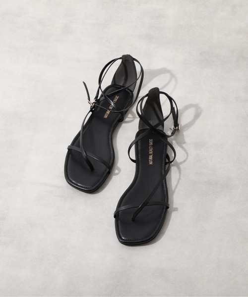 NATURAL BEAUTY BASIC（ナチュラルビューティーベーシック）の「アンクルナローストラップサンダル（サンダル・レディース・ブラック/オレンジ/ベージュ系その他・SMALL/MEDIUM/LARGE）」の2枚目の写真