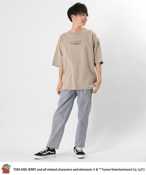 Tom&Jerry(トムアンドジェリー)の「【TOM&JERRY/トム&ジェリー】オーバーサイズ ファニーアート Tシャツ(Tシャツ/カットソー・メンズ・ベージュ/サックスブルー・M/L/XL)」の16枚目の写真