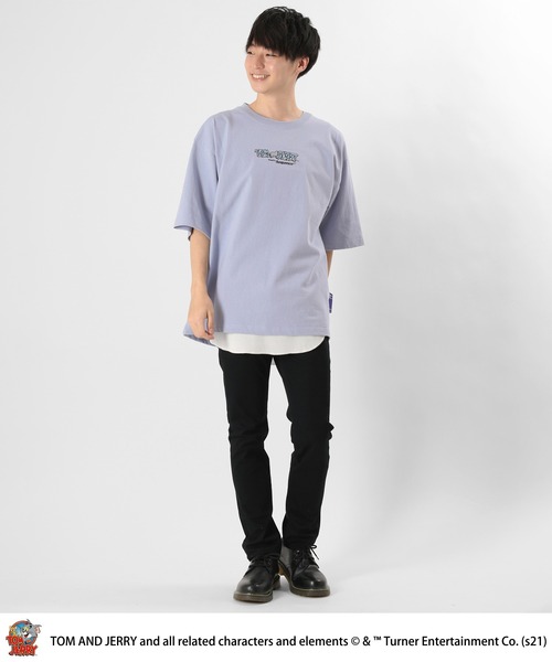 Tom&Jerry(トムアンドジェリー)の「【TOM&JERRY/トム&ジェリー】オーバーサイズ ファニーアート Tシャツ(Tシャツ/カットソー・メンズ・ベージュ/サックスブルー・M/L/XL)」の18枚目の写真