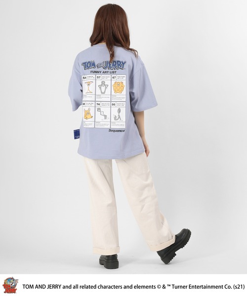 Tom&Jerry(トムアンドジェリー)の「【TOM&JERRY/トム&ジェリー】オーバーサイズ ファニーアート Tシャツ(Tシャツ/カットソー・メンズ・ベージュ/サックスブルー・M/L/XL)」の4枚目の写真