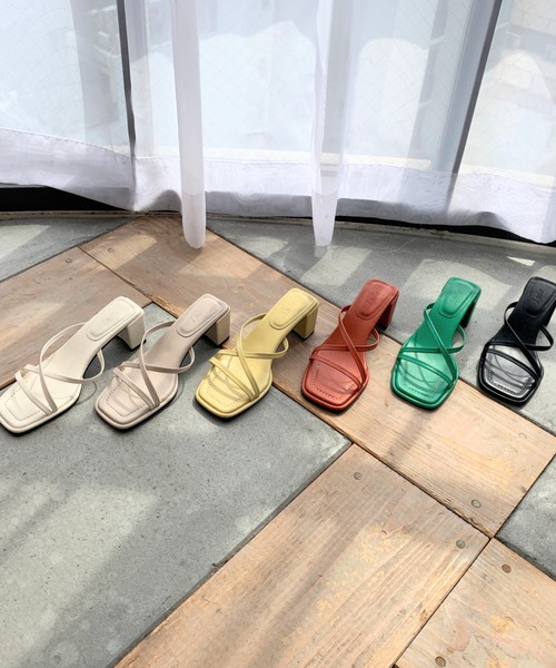 LYDIE（リディー）の「コードストラップスクエアミュールサンダル（サンダル・レディース・イエロー/ブラック/アイボリー/グリーン/ベージュ/オレンジ・M/S/XS/L/LL）」の19枚目の写真