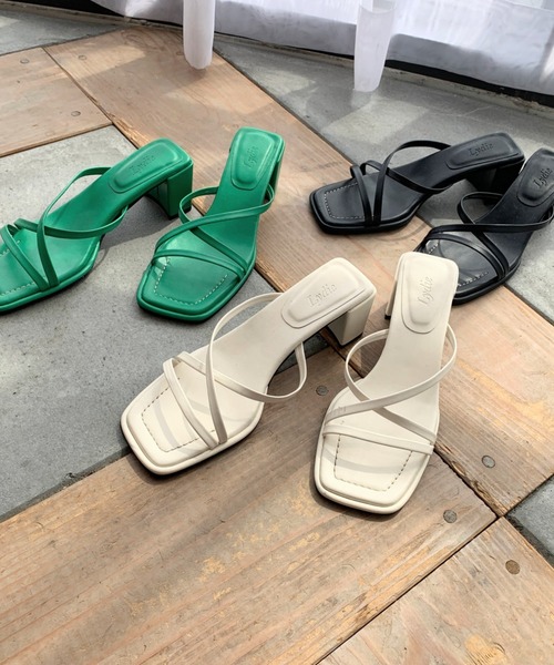 LYDIE（リディー）の「コードストラップスクエアミュールサンダル（サンダル・レディース・イエロー/ブラック/アイボリー/グリーン/ベージュ/オレンジ・M/S/XS/L/LL）」の17枚目の写真