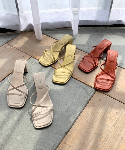 LYDIE（リディー）の「コードストラップスクエアミュールサンダル（サンダル・レディース・イエロー/ブラック/アイボリー/グリーン/ベージュ/オレンジ・M/S/XS/L/LL）」の18枚目の写真