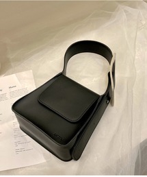 バイカラー フラップ式ショルダーバッグ