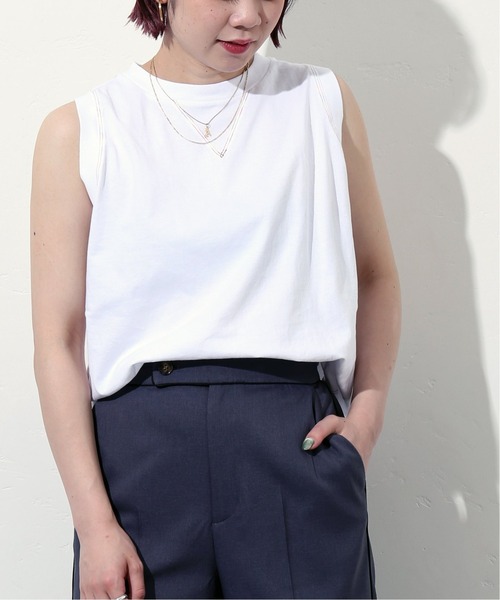 Champion(チャンピオン)の「【Champion/チャンピオン】スリーブレスTシャツ(Tシャツ/カットソー・レディース・ホワイト/ライトグレー/ベージュ・FREE)」の2枚目の写真