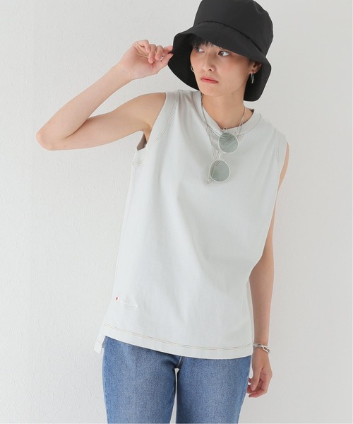 Champion(チャンピオン)の「【Champion/チャンピオン】スリーブレスTシャツ(Tシャツ/カットソー・レディース・ホワイト/ライトグレー/ベージュ・FREE)」の5枚目の写真