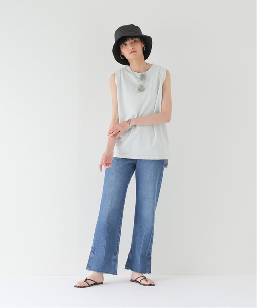 Champion(チャンピオン)の「【Champion/チャンピオン】スリーブレスTシャツ(Tシャツ/カットソー・レディース・ホワイト/ライトグレー/ベージュ・FREE)」の6枚目の写真