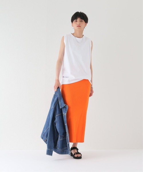 Champion(チャンピオン)の「【Champion/チャンピオン】スリーブレスTシャツ(Tシャツ/カットソー・レディース・ホワイト/ライトグレー/ベージュ・FREE)」の8枚目の写真