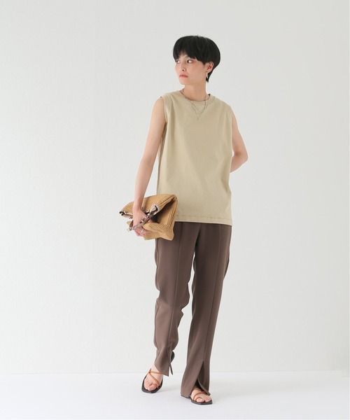 Champion(チャンピオン)の「【Champion/チャンピオン】スリーブレスTシャツ(Tシャツ/カットソー・レディース・ホワイト/ライトグレー/ベージュ・FREE)」の10枚目の写真