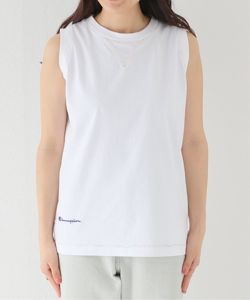 Champion(チャンピオン)の「【Champion/チャンピオン】スリーブレスTシャツ(Tシャツ/カットソー・レディース・ホワイト/ライトグレー/ベージュ・FREE)」の12枚目の写真