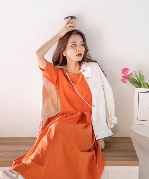 前後2way ワンピース ドッキングヘップバーンワンピース 手洗い可能 ワンピース Vicky ビッキー のファッション