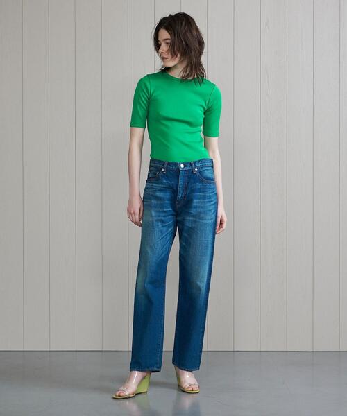 H BEAUTY&YOUTH UNITED ARROWS(エイチビューティーアンドユースユナイテッドアローズ)の「<H>COTTON CREW NECK T-SHIRT/Tシャツ(Tシャツ/カットソー・レディース・ホワイト/ブラック/ターコイズブルー/ケリー・FREE)」の4枚目の写真