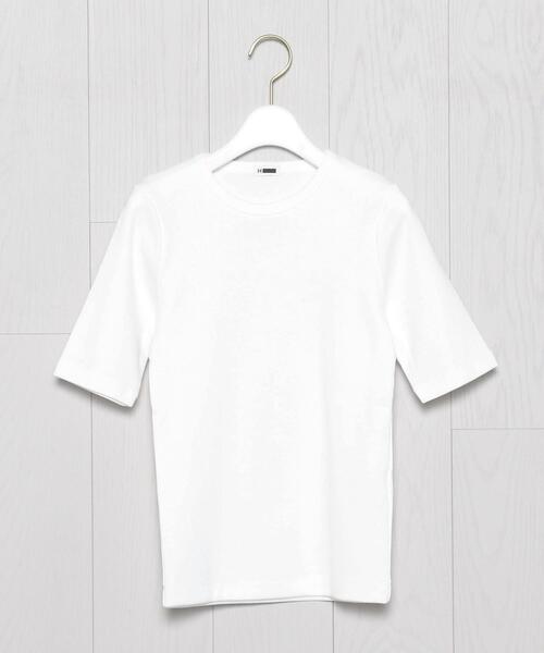 H BEAUTY&YOUTH UNITED ARROWS(エイチビューティーアンドユースユナイテッドアローズ)の「<H>COTTON CREW NECK T-SHIRT/Tシャツ(Tシャツ/カットソー・レディース・ホワイト/ブラック/ターコイズブルー/ケリー・FREE)」の2枚目の写真
