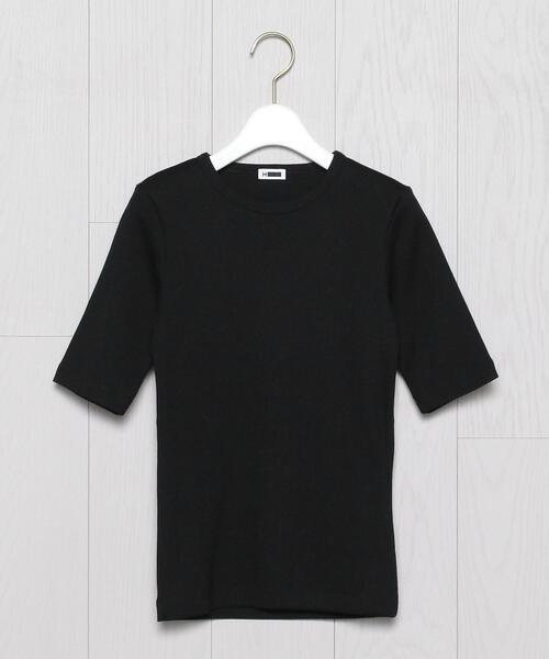H BEAUTY&YOUTH UNITED ARROWS(エイチビューティーアンドユースユナイテッドアローズ)の「<H>COTTON CREW NECK T-SHIRT/Tシャツ(Tシャツ/カットソー・レディース・ホワイト/ブラック/ターコイズブルー/ケリー・FREE)」の3枚目の写真