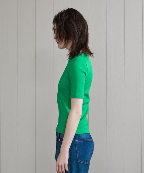 H BEAUTY&YOUTH UNITED ARROWS(エイチビューティーアンドユースユナイテッドアローズ)の「<H>COTTON CREW NECK T-SHIRT/Tシャツ(Tシャツ/カットソー・レディース・ホワイト/ブラック/ターコイズブルー/ケリー・FREE)」の9枚目の写真