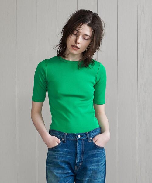 H BEAUTY&YOUTH UNITED ARROWS(エイチビューティーアンドユースユナイテッドアローズ)の「<H>COTTON CREW NECK T-SHIRT/Tシャツ(Tシャツ/カットソー・レディース・ホワイト/ブラック/ターコイズブルー/ケリー・FREE)」の13枚目の写真