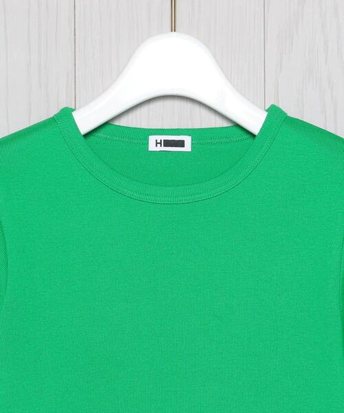 H BEAUTY&YOUTH UNITED ARROWS(エイチビューティーアンドユースユナイテッドアローズ)の「<H>COTTON CREW NECK T-SHIRT/Tシャツ(Tシャツ/カットソー・レディース・ホワイト/ブラック/ターコイズブルー/ケリー・FREE)」の5枚目の写真