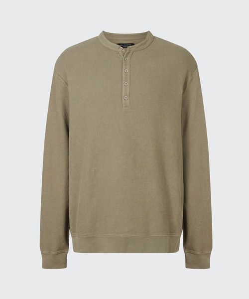ALLSAINTS（オールセインツ）の「WRENLEY ORGANIC COTTON HENLEY | WRENLEY オーガニック コットン ヘンリー（Tシャツ/カットソー・メンズ・グリーン系・M/S/L/XS）」の2枚目の写真