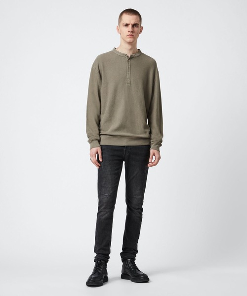 ALLSAINTS（オールセインツ）の「WRENLEY ORGANIC COTTON HENLEY | WRENLEY オーガニック コットン ヘンリー（Tシャツ/カットソー・メンズ・グリーン系・M/S/L/XS）」の6枚目の写真