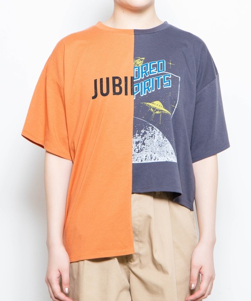 WEGO（ウィゴー）の「WEGO/アシメカッティングTシャツ（Tシャツ/カットソー・レディース・ホワイト/オレンジ・FREE）」の13枚目の写真