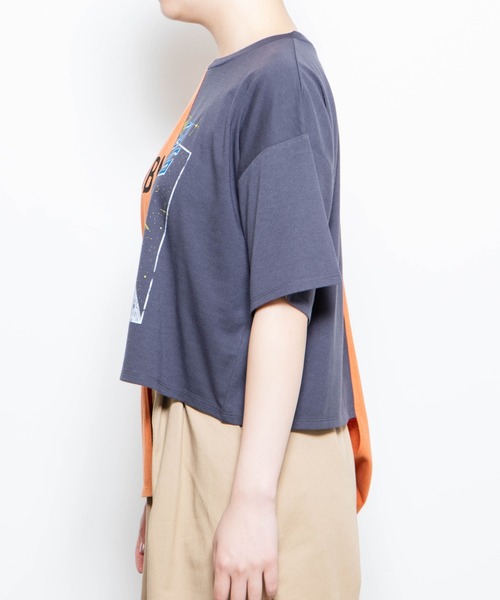 WEGO（ウィゴー）の「WEGO/アシメカッティングTシャツ（Tシャツ/カットソー・レディース・ホワイト/オレンジ・FREE）」の14枚目の写真