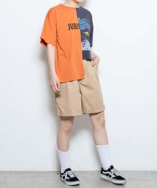 WEGO（ウィゴー）の「WEGO/アシメカッティングTシャツ（Tシャツ/カットソー・レディース・ホワイト/オレンジ・FREE）」の9枚目の写真