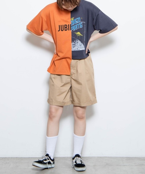 WEGO（ウィゴー）の「WEGO/アシメカッティングTシャツ（Tシャツ/カットソー・レディース・ホワイト/オレンジ・FREE）」の11枚目の写真