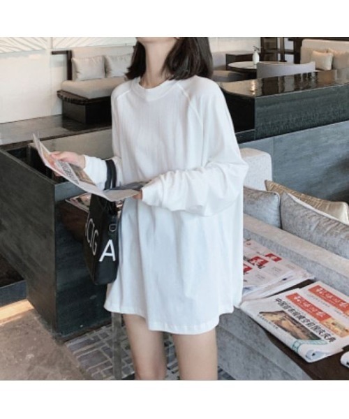 MAISON BREEZE(メゾンブリーズ)の「【MAISON BREEZE】オーバーサイズラグランロングTシャツ(Tシャツ/カットソー・レディース・ブラック/ホワイト・LARGE/MEDIUM)」の2枚目の写真