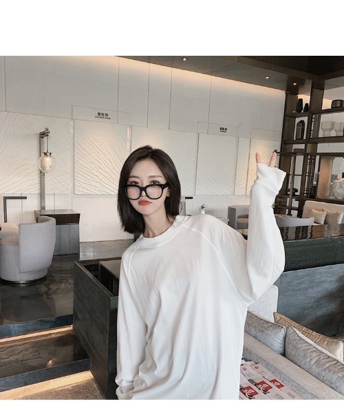 MAISON BREEZE(メゾンブリーズ)の「【MAISON BREEZE】オーバーサイズラグランロングTシャツ(Tシャツ/カットソー・レディース・ブラック/ホワイト・LARGE/MEDIUM)」の3枚目の写真