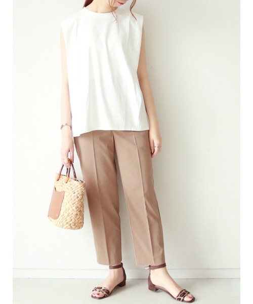 Te chichi（テチチ）の「麻調テーパードパンツ（その他パンツ・レディース・ベージュ/ブラウン・SMALL/MEDIUM）」の9枚目の写真