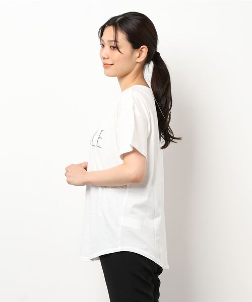 Samansa Mos2（サマンサ モスモス）の「ぽこぽこ刺繍Tシャツ（Tシャツ/カットソー・レディース・オフホワイト/チャコール/ピンク/ベージュ/ミント・ﾌﾘ-）」の6枚目の写真