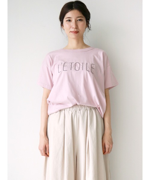 Samansa Mos2（サマンサ モスモス）の「ぽこぽこ刺繍Tシャツ（Tシャツ/カットソー・レディース・オフホワイト/チャコール/ピンク/ベージュ/ミント・ﾌﾘ-）」の5枚目の写真