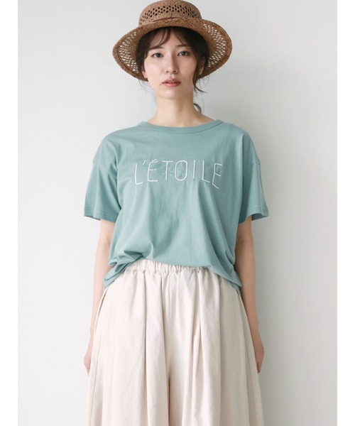 Samansa Mos2（サマンサ モスモス）の「ぽこぽこ刺繍Tシャツ（Tシャツ/カットソー・レディース・オフホワイト/チャコール/ピンク/ベージュ/ミント・ﾌﾘ-）」の4枚目の写真