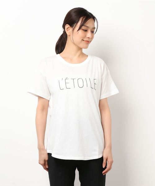 Samansa Mos2（サマンサ モスモス）の「ぽこぽこ刺繍Tシャツ（Tシャツ/カットソー・レディース・オフホワイト/チャコール/ピンク/ベージュ/ミント・ﾌﾘ-）」の8枚目の写真