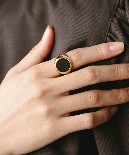 HARE(ハレ)の「Natural stoneリング(HARE)(リング・レディース・ブラック/グリーン/ゴールド/ゴールド系その他・FREE)」の4枚目の写真