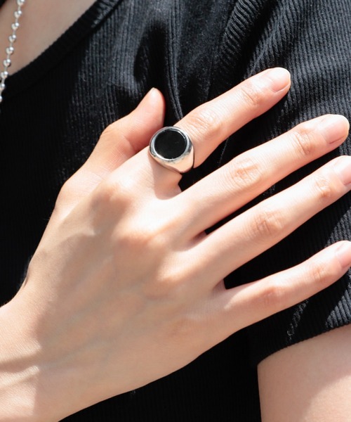 HARE(ハレ)の「Natural stoneリング(HARE)(リング・レディース・ブラック/グリーン/ゴールド/ゴールド系その他・FREE)」の2枚目の写真