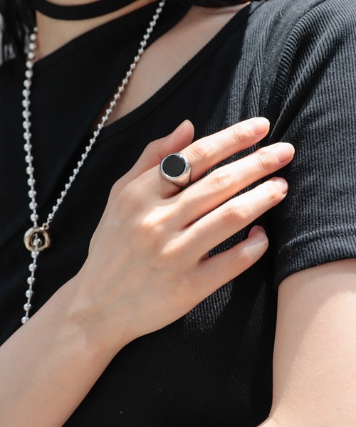 HARE(ハレ)の「Natural stoneリング(HARE)(リング・レディース・ブラック/グリーン/ゴールド/ゴールド系その他・FREE)」の14枚目の写真