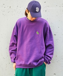 SPOC STORE | 【SPOC STORE】裏起毛 ワンポイント刺繍/カレッジロゴ オーバーサイズスウェット(スウェット)