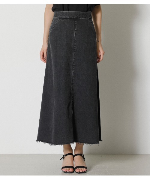 AZUL by moussy(アズールバイマウジー)の「FLARE DENIM LONG SKIRT/フレアデニムロングスカート(デニムスカート・レディース・ブラック/ワンウォッシュ・LARGE/SMALL/X-SMALL/MEDIUM)」の16枚目の写真