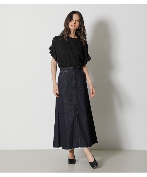 FLARE DENIM LONG SKIRT/フレアデニムロングスカート（デニム