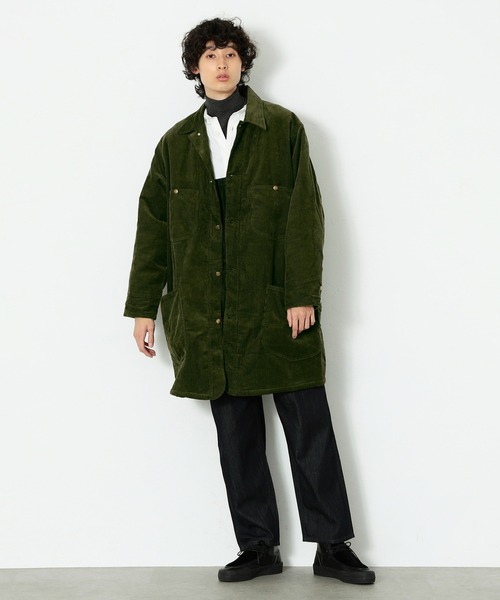 コーデュロイ ロングカバーオール オリーブグリーン Lee（リー）の「Lee/リー コーデュロイ ロングジャケット