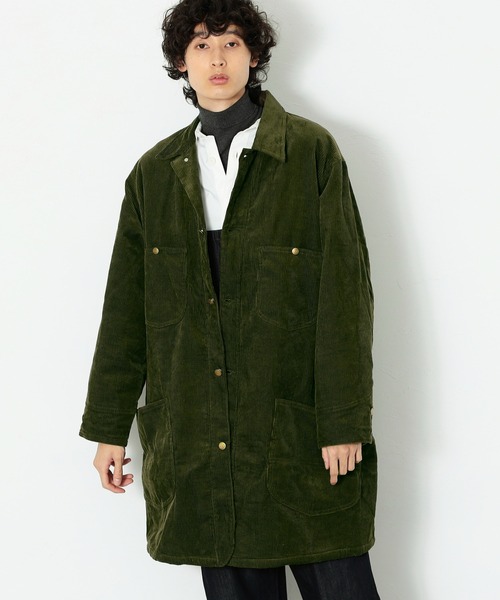 コーデュロイ ロングカバーオール オリーブグリーン Lee（リー）の「Lee/リー コーデュロイ ロングジャケット