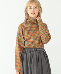 BEAMS BOY | BEAMS BOY / ボーイ ジャカード チェック タートルネック カットソー(Tシャツ/カットソー)