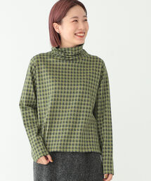 BEAMS BOY | BEAMS BOY / ボーイ ジャカード チェック タートルネック カットソー(Tシャツ/カットソー)