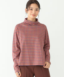BEAMS BOY | BEAMS BOY / ボーイ ジャカード チェック タートルネック カットソー(Tシャツ/カットソー)