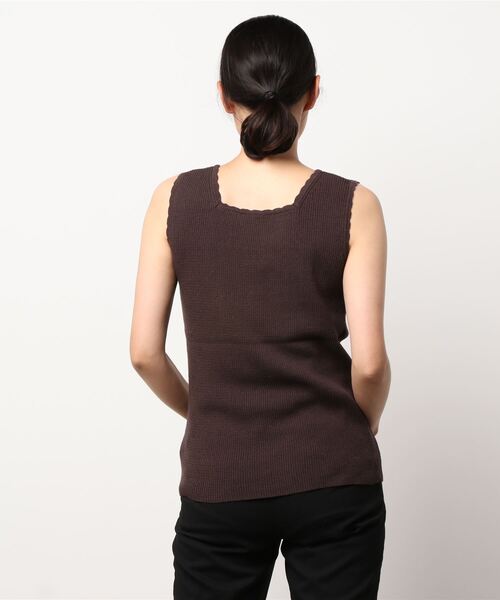 Samansa Mos2(サマンサ モスモス)の「リブニット前後着ノースリーブ(ニット/セーター・レディース・ダークブラウン/ベージュ/キャメル/カーキ・フリ-)」の5枚目の写真