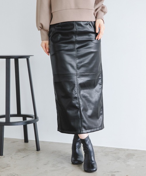 mysty woman（ミスティウーマン）の「アソートナロースカート 235502（スカート・レディース・アイボリー/ブラック/グリーン系その他・FREE）」の3枚目の写真