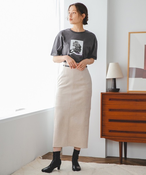 mysty woman（ミスティウーマン）の「アソートナロースカート 235502（スカート・レディース・アイボリー/ブラック/グリーン系その他・FREE）」の4枚目の写真